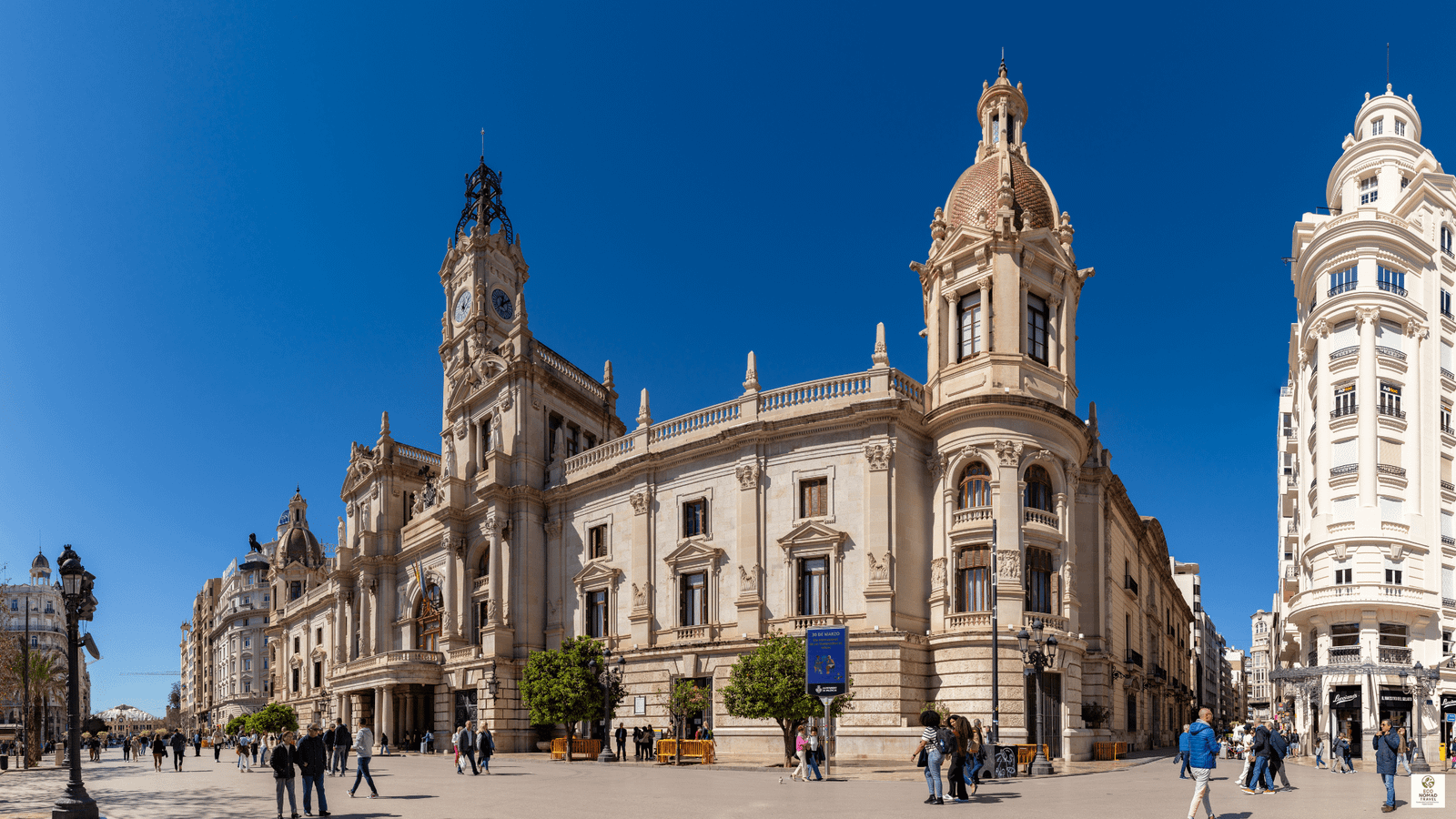 Valencia City Hall in Spain during golden hour — a top workation city for 2025